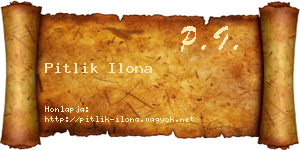 Pitlik Ilona névjegykártya